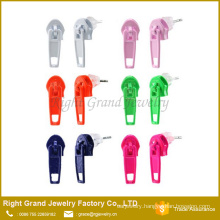 Fashion Jewelry Design Neon Color Zipper Puller Shaped Stud Earrings
